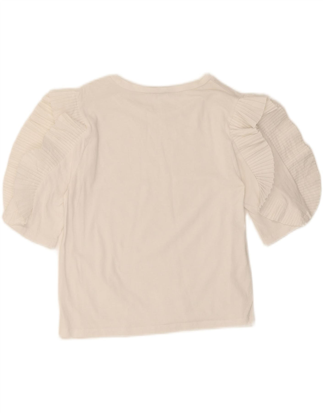 ZARA Womens Crop Blouse Top UK 10 Small White Vintage Zara and Second-Hand Zara from Messina Hembry 