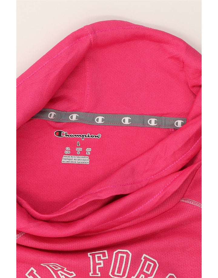 CHAMPION Womens Graphic Top Long Sleeve UK 16 Large Pink Polyester Vintage Champion and Second-Hand Champion from Messina Hembry 