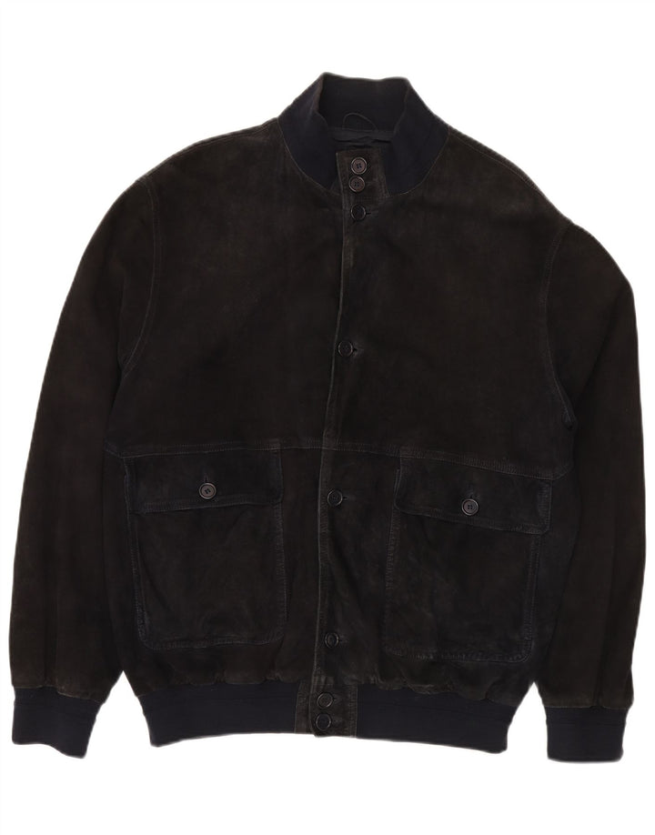 VINTAGE muška bomber jakna od brušene kože IT 52 XL tamnoplava koža