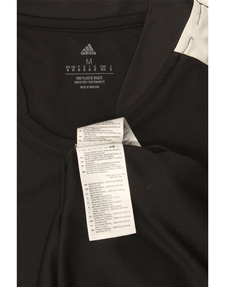 ADIDAS Mens Aeroready T-Shirt Top Medium Black Colourblock Polyester Vintage Adidas and Second-Hand Adidas from Messina Hembry 