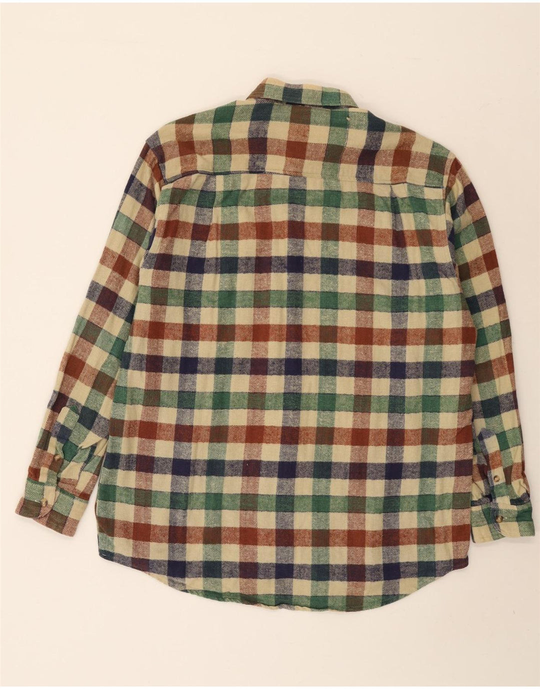 Vintage muška flanelska košulja veličine 41/42, pamuk, veliki šareni karirani komad