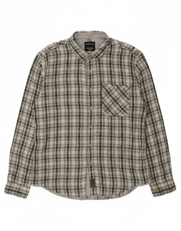 Calvin Klein Jeans muška vojna košulja XL sivi karirani pamuk