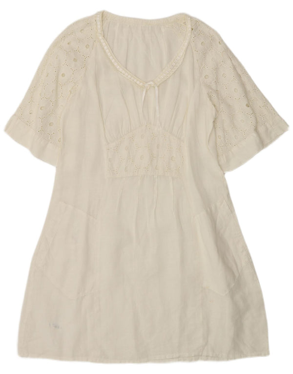 Vintage ženska haljina A-kroja UK 14 Srednje bež