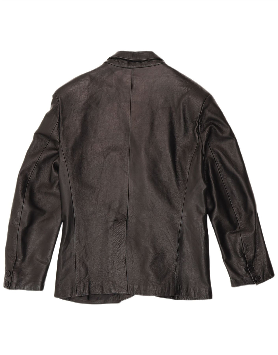 BARONE muška kožna jakna sa 3 gumba IT 48 srednje crna koža