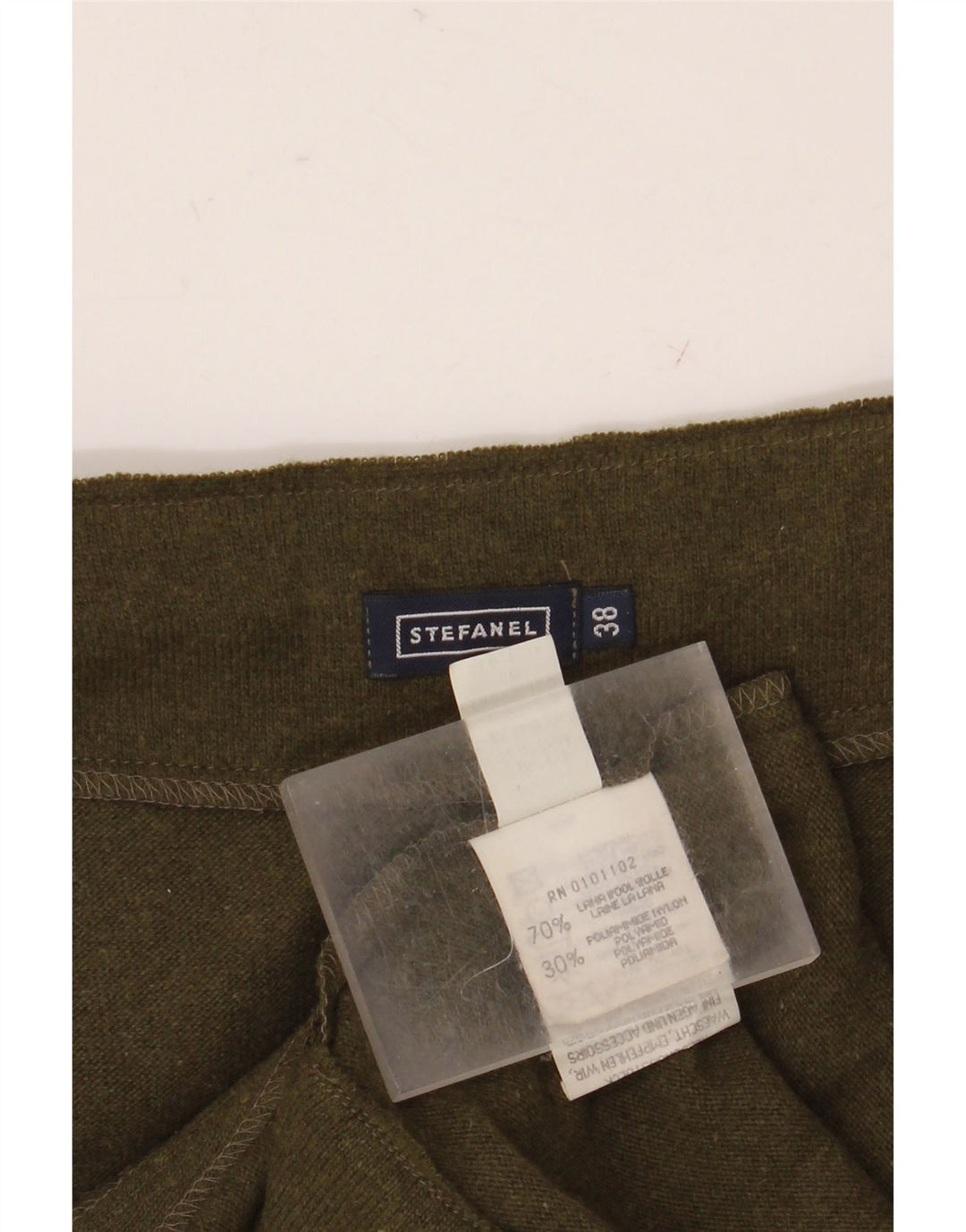 Stefanel ženska pletena suknja A-kroja EU 38 srednje veličine W28 kaki vuna