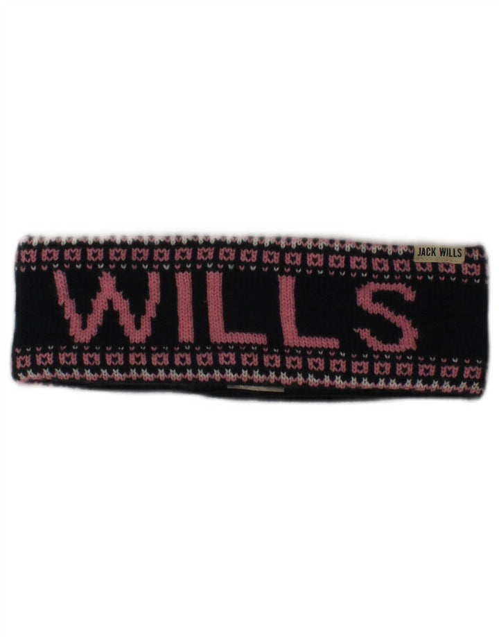 JACK WILLS Womens Graphic Headband Hat One Size Black Geometric College