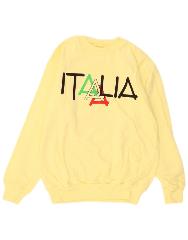 Assisi Mens Italia Graphic Sweatshirt džemper Srednje žuti pamuk