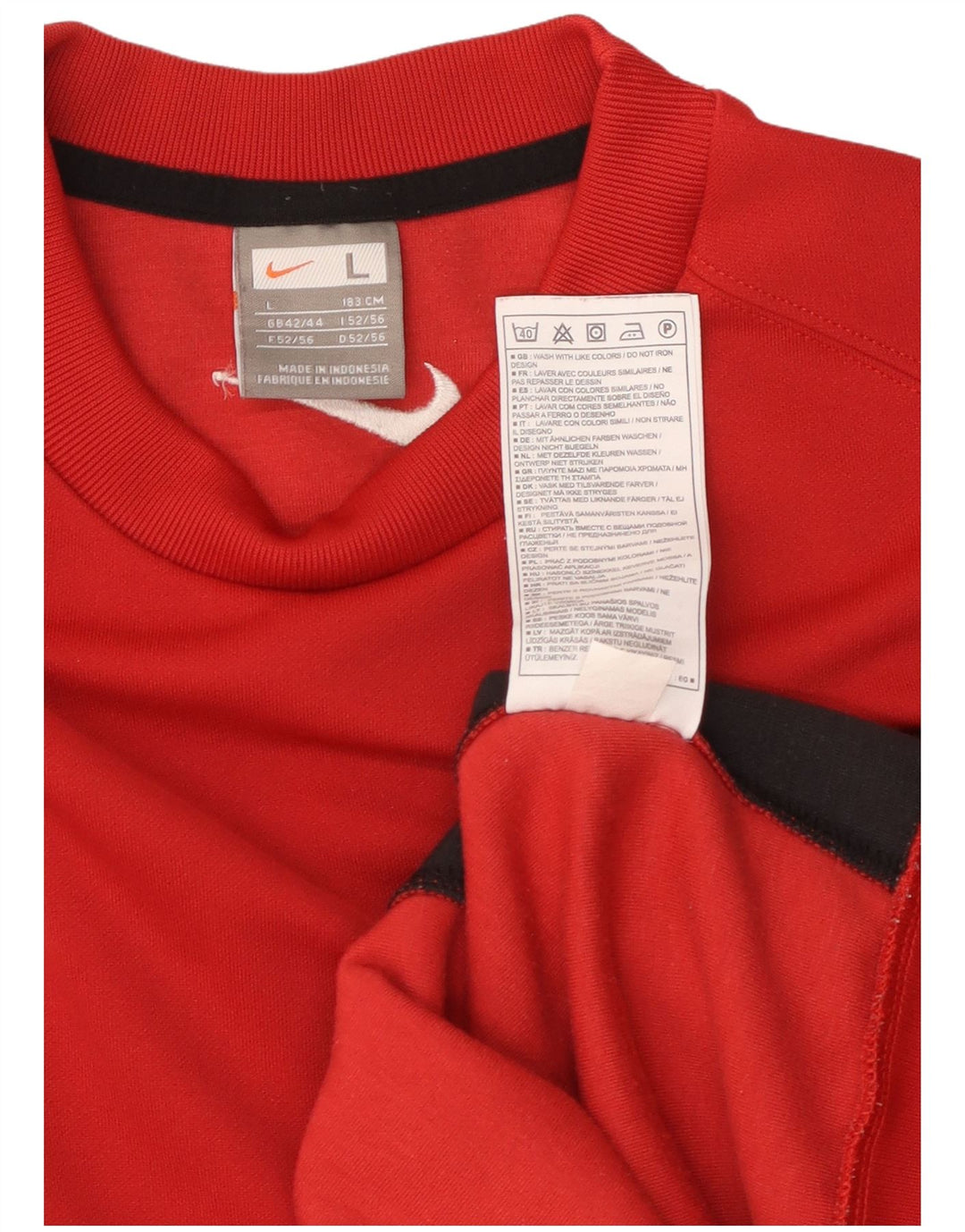 NIKE muški džemper UK 42/44 veliki crveni poliester u boji