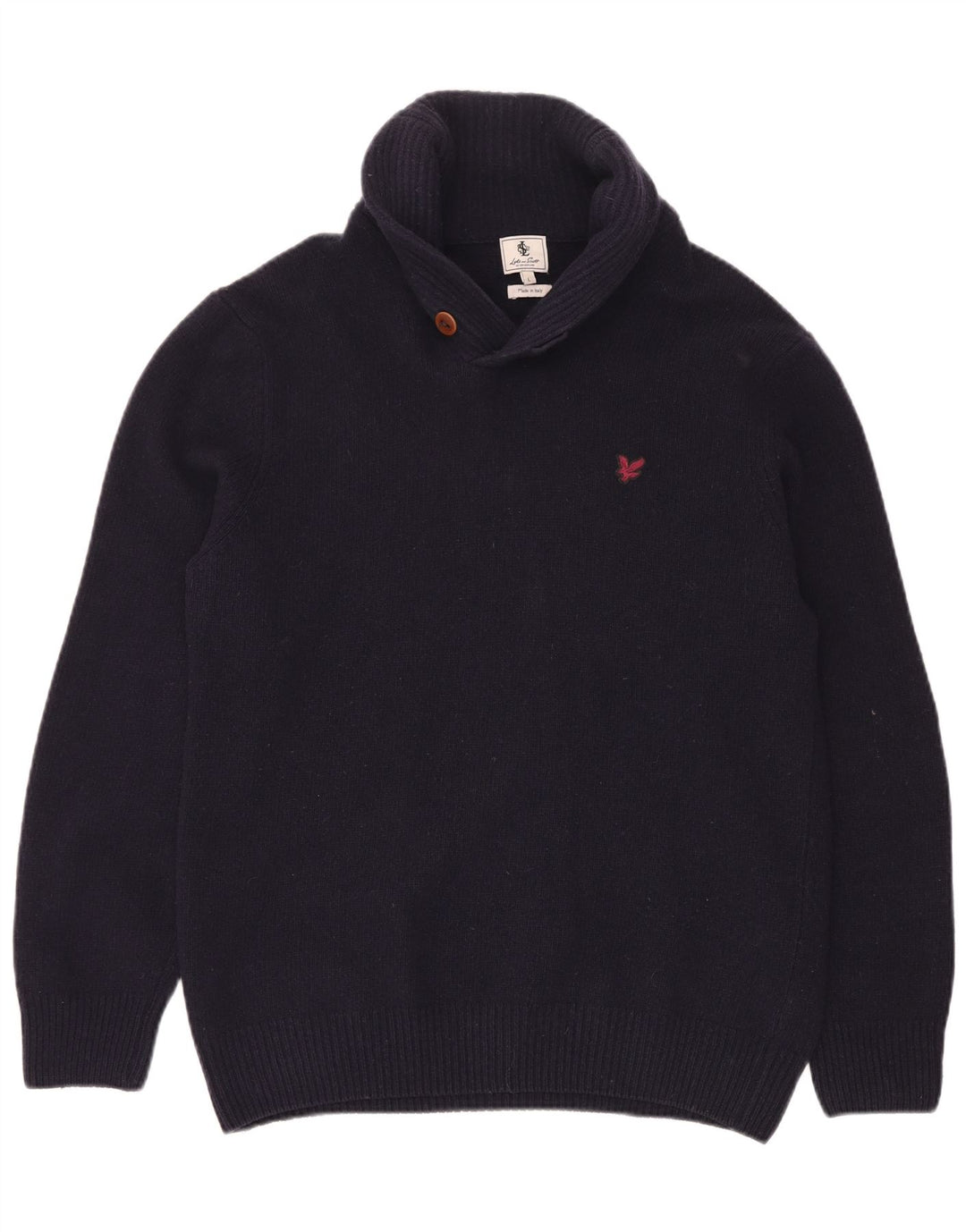 Lyle & Scott muški džemper sa šal ovratnikom Veliki tamnoplavi vuneni pulover