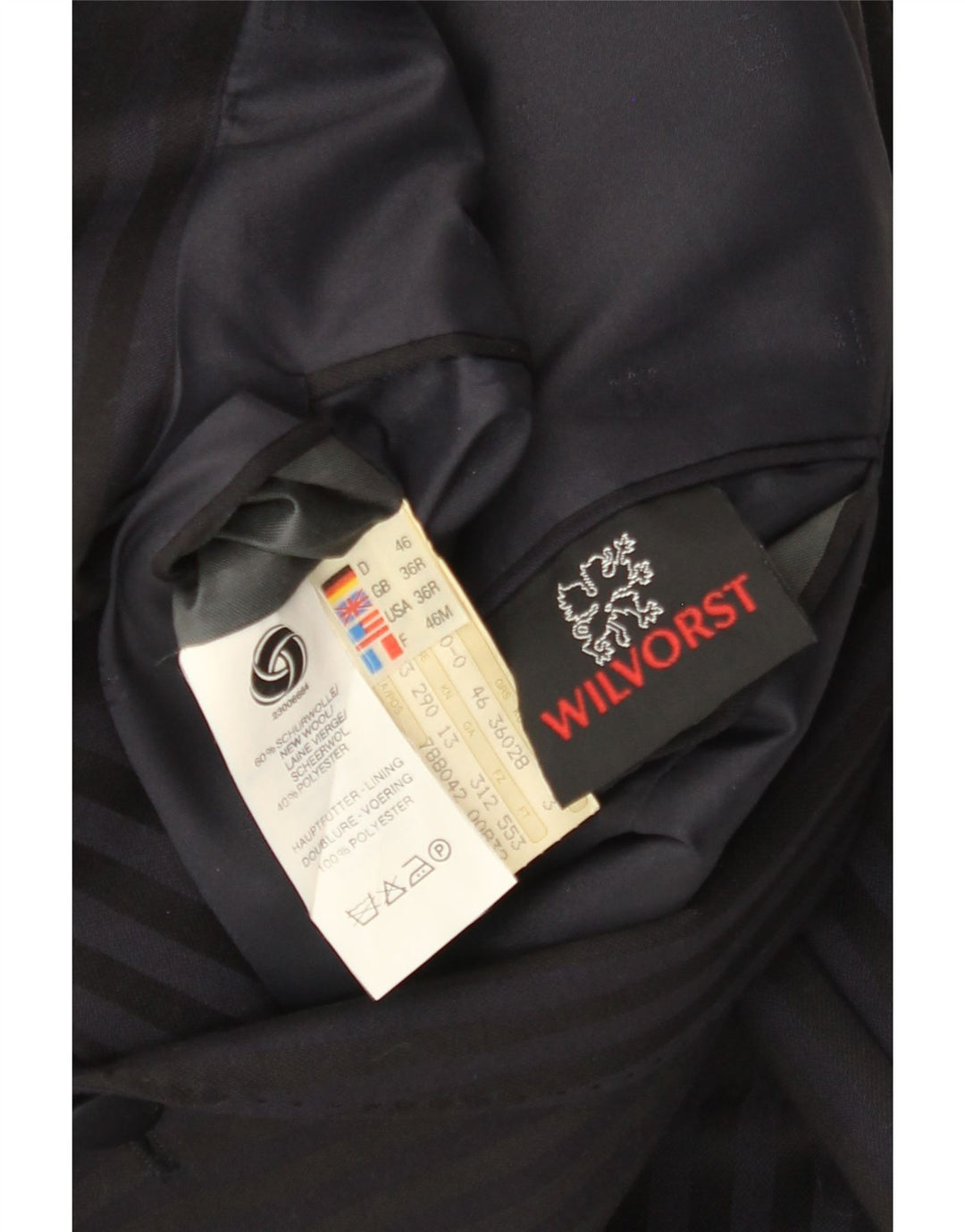 Wilvorst muška jakna s dvostrukim kopčanjem UK 36 Mala tamnoplava prugasta