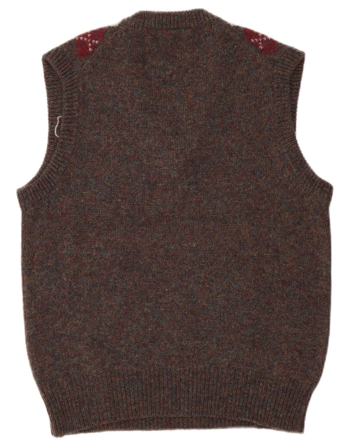 Vintage muški prsluk bez rukava mali sivi argyle/dijamantna vuna