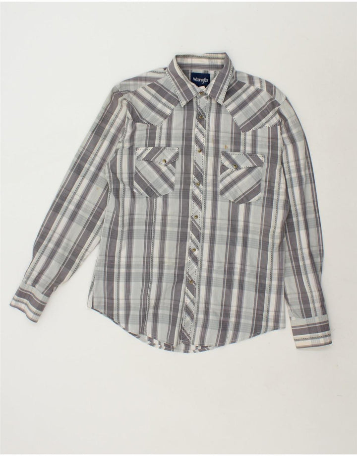 WRANGLER Mens Shirt Medium Grey Check Cotton Vintage Wrangler and Second-Hand Wrangler from Messina Hembry 