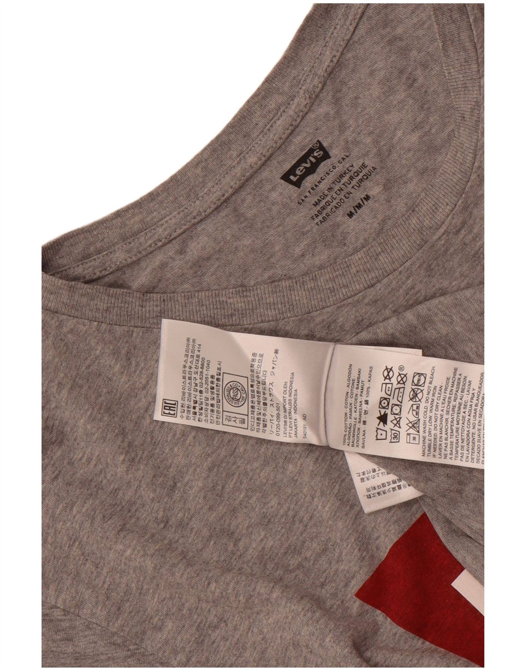 Levi's muška majica kratkih rukava s grafičkim motivima, srednje sivi flekasti pamuk