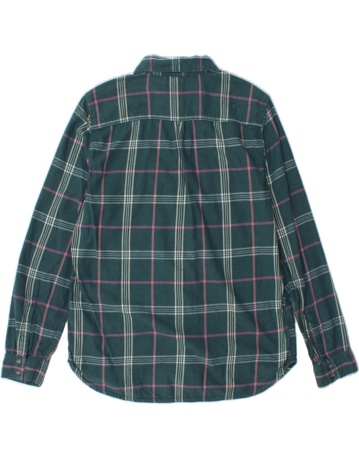EDDIE BAUER Womens Classic Fit Flannel Shirt UK 12 Medium Green Check Vintage Eddie Bauer and Second-Hand Eddie Bauer from Messina Hembry 