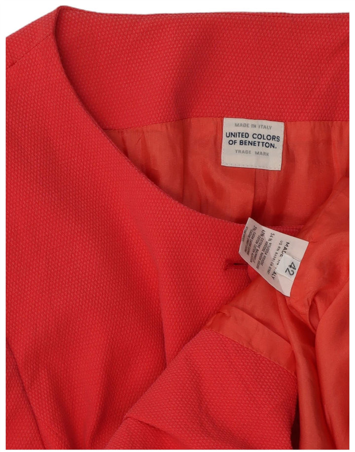 BENETTON Ženska jakna sako s 5 gumba kratkih rukava IT 42 srednje ružičasta