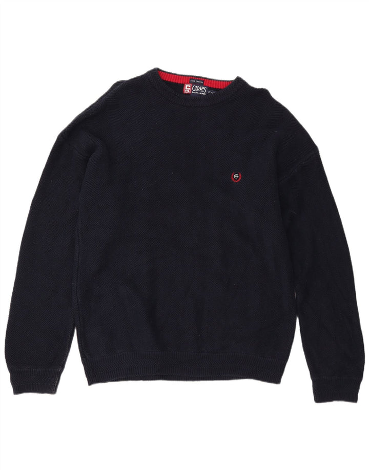 CHAPS RALPH LAUREN Muški džemper s veznim izrezom XL tamnoplavi riblja kost