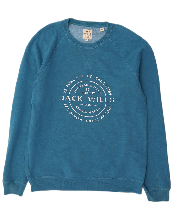 Jack Wills Muška trenirka s grafičkim motivima Srednje plavi pamuk
