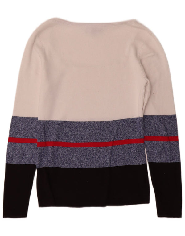 Tommy Hilfiger ženski džemper s veznim izrezom UK 10 Mali bijeli
