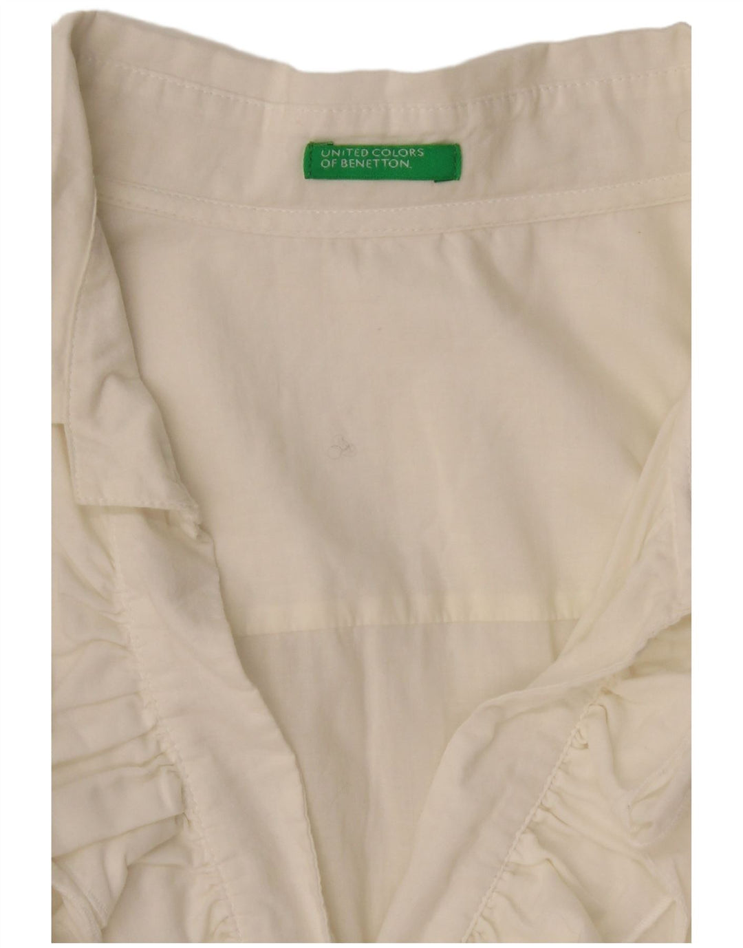 BENETTON Ženska košulja s volanima UK 14 Large Off White