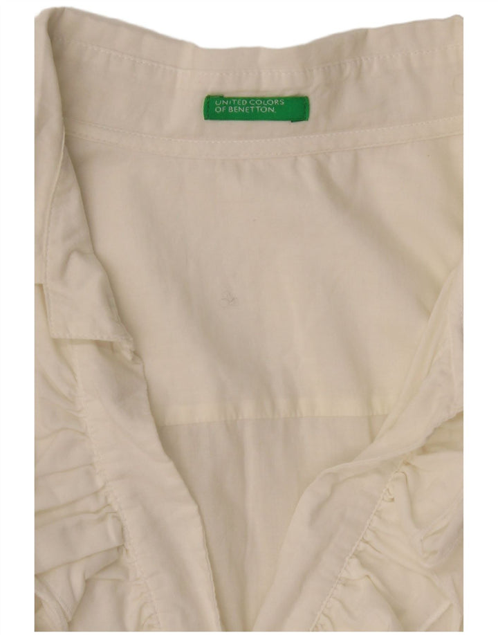 BENETTON Ženska košulja s volanima UK 14 Large Off White