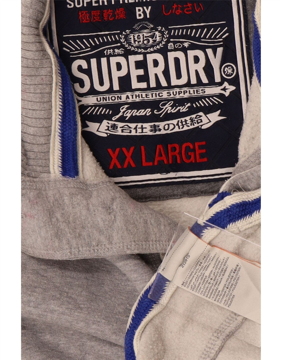 SUPERDRY muški džemper s dugmadima i ovratnikom 2XL sivi s pjegama