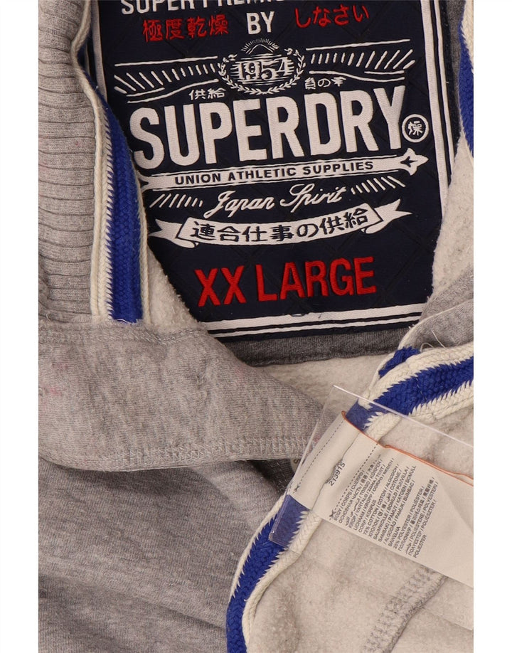 SUPERDRY muški džemper s dugmadima i ovratnikom 2XL sivi s pjegama