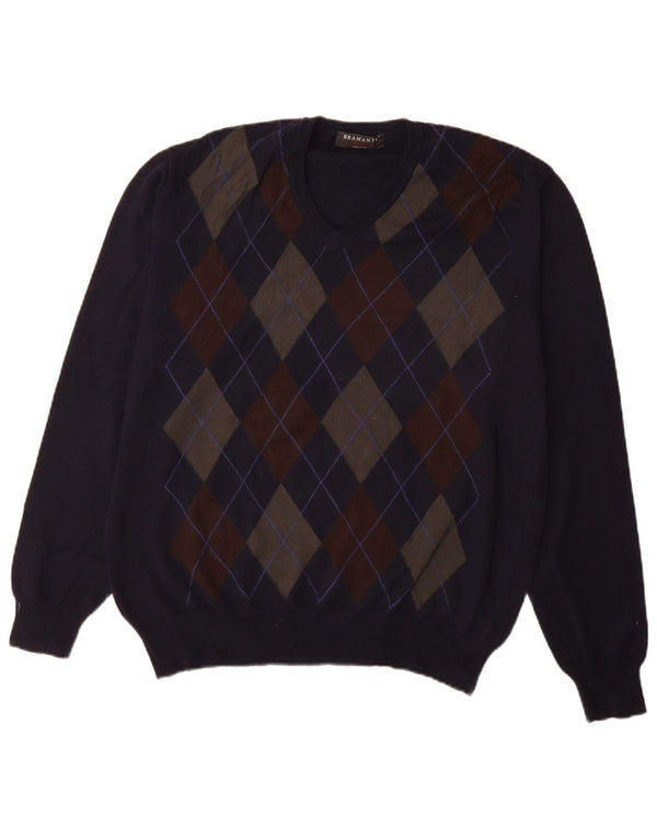 Bramante muški džemper s V-izrezom IT 54 XL tamnoplavi Argyle/Diamond