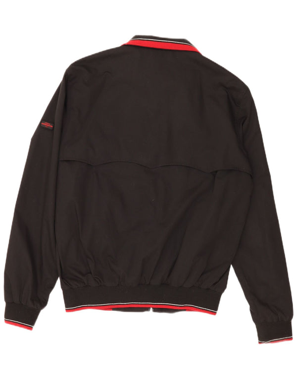 Vintage Mens Bomber Jacket UK 44 2XL Black Polyester Retro