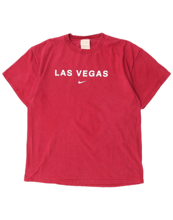 Nike Las Vegas Graphic T-Shirt Top Large Maroon Pamuk