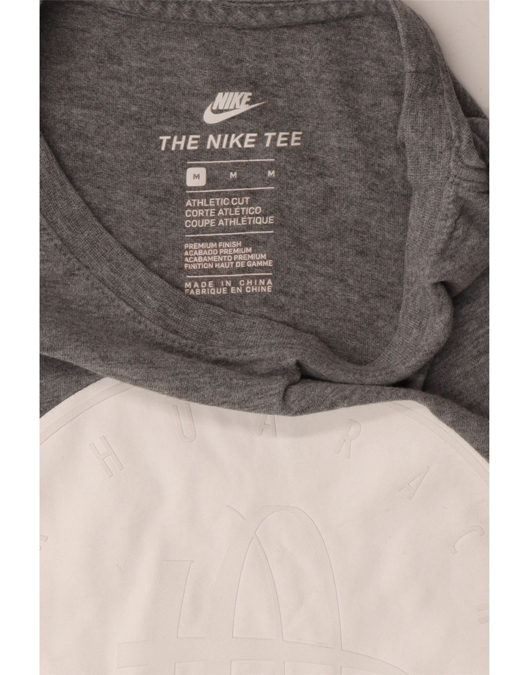 NIKE Mens Athletic Cut Graphic T-Shirt Top Medium Grey Cotton Vintage Nike and Second-Hand Nike from Messina Hembry 