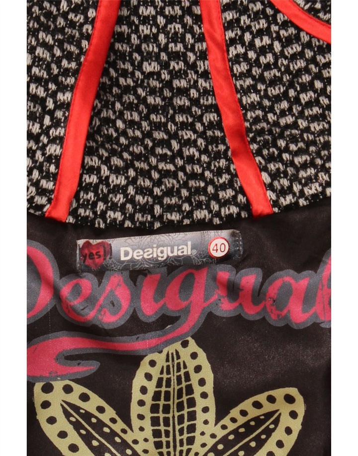 DESIGUAL ženski kaput s kapuljačom s grafičkim motivima EU 40 srednje sivi karirani