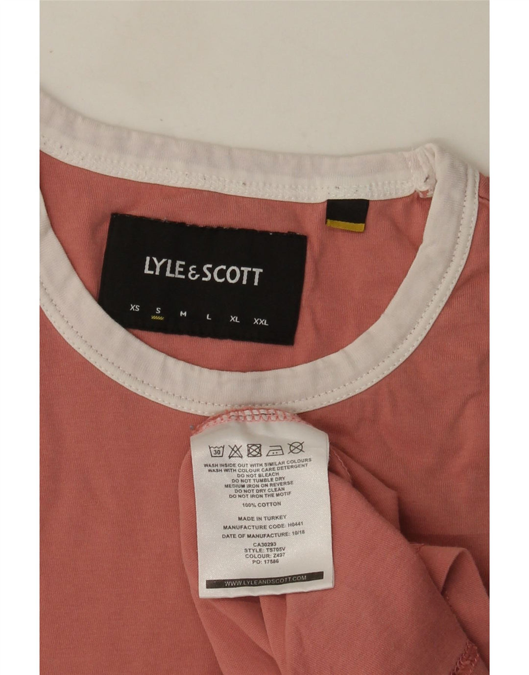Lyle & Scott Muška majica kratkih rukava Mali ružičasti pamuk