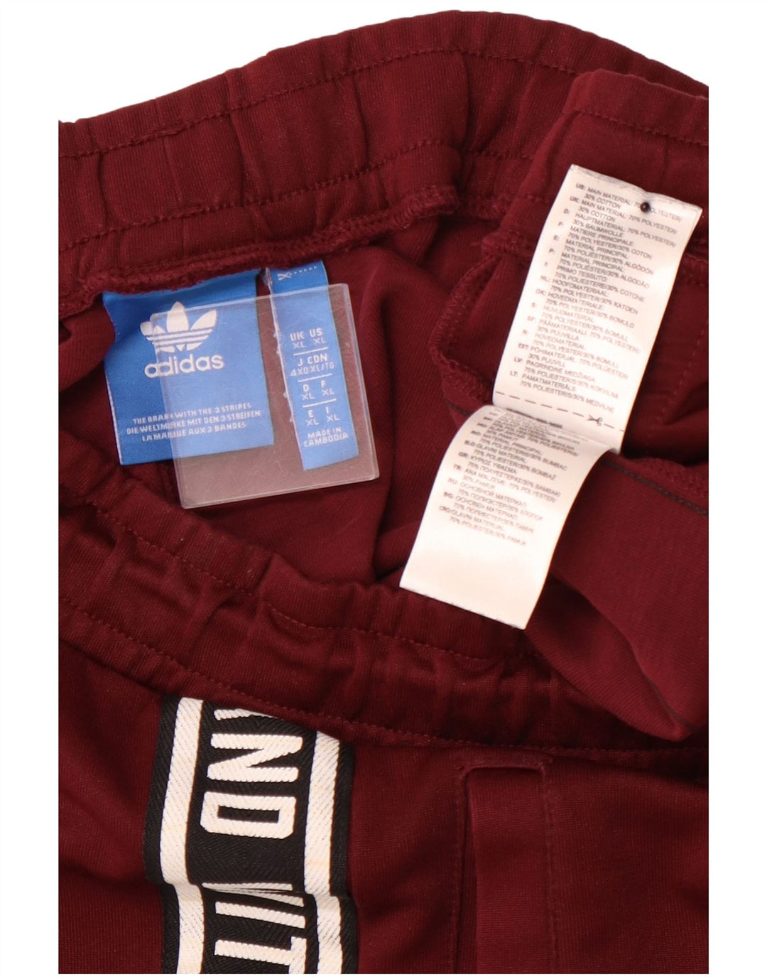 ADIDAS muške grafičke hlače za trenirku XL tamnocrveni poliester