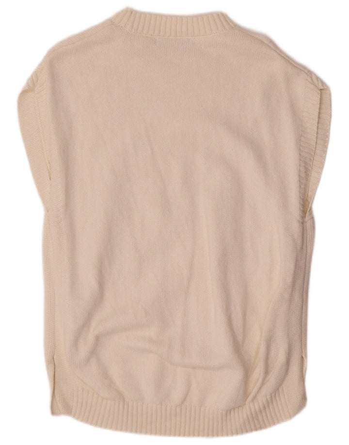 Marks & Spencer muški prsluk bez rukava Medium Off White Argyle/Diamond Cotton