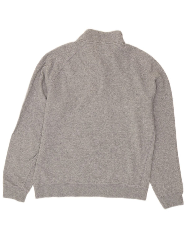 Farah Womens Zip Neck Sweatshirt Jumper UK 16 Large Grey Cotton