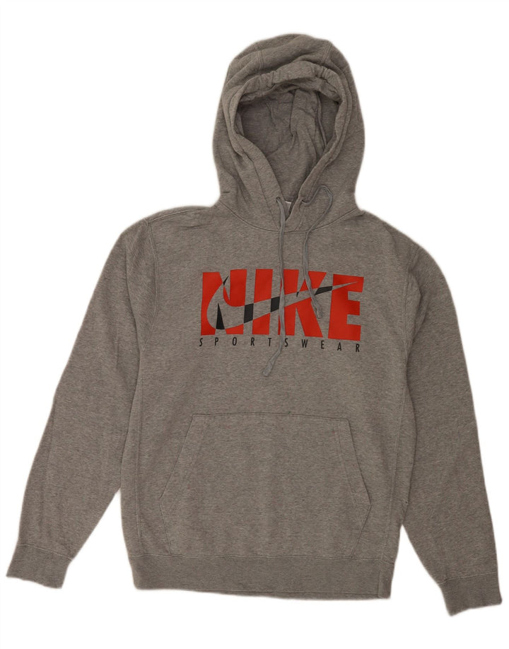 Mali sivi pamuk Nike Graphic Regular Fit majica s kapuljačom