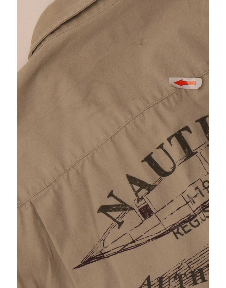 Nautica muška grafička majica kratkih rukava, srednje bež pamuk