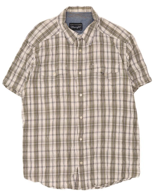 Wrangler muška majica kratkih rukava standardnog kroja 2XL, zeleni karirani pamuk