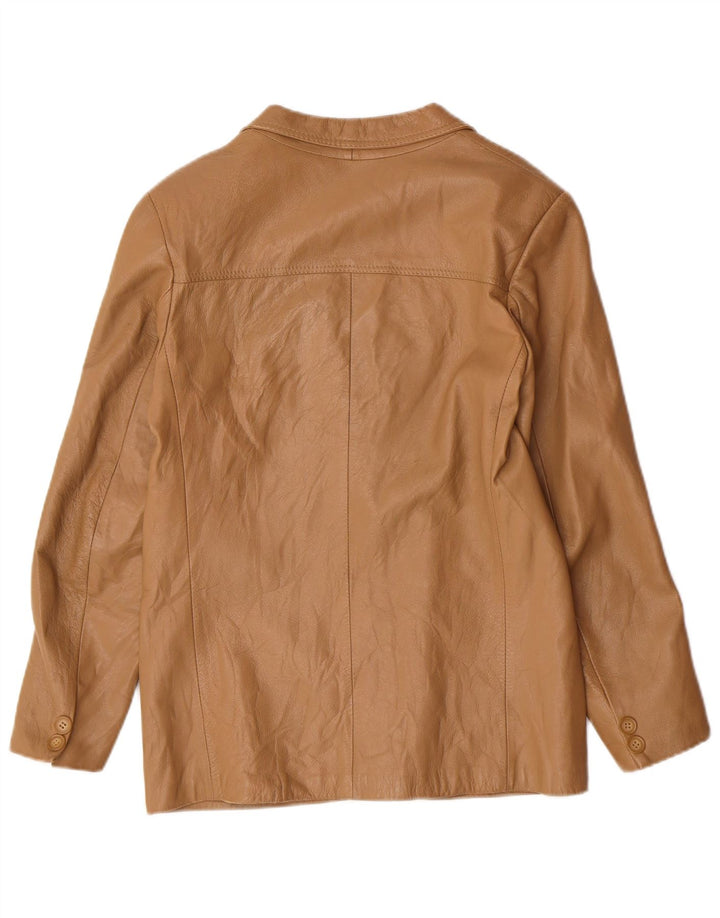 Vintage ženska jakna sa 2 gumba IT 44 srednje bež kožna klasična