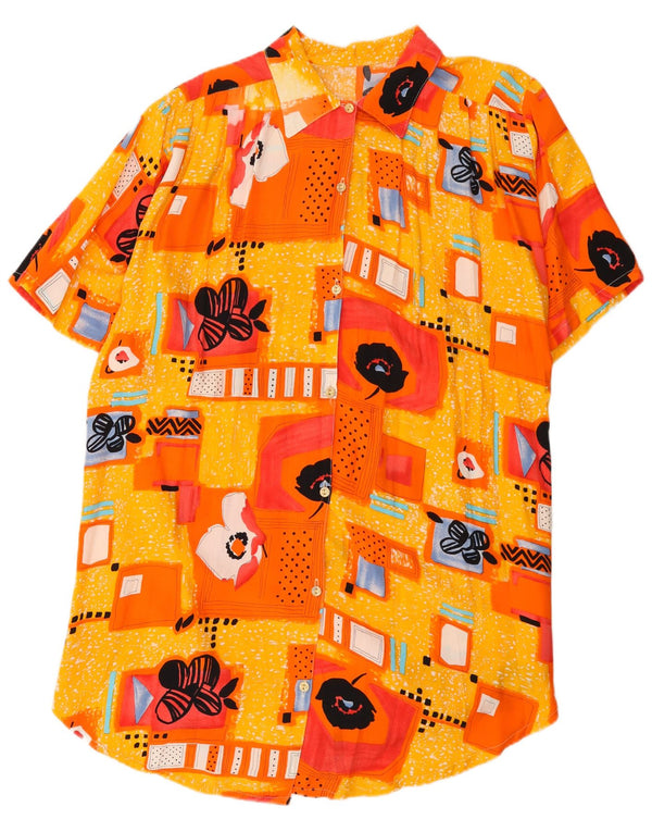 Vintage ženska haljina košulja UK 22 3XL žuta patchwork