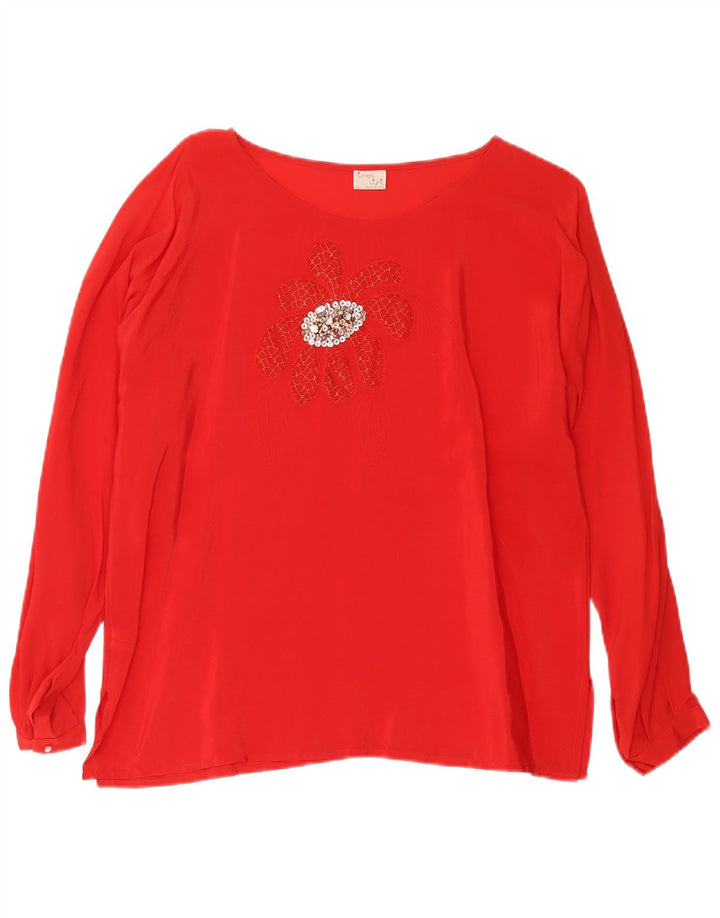 Ines Top ženska bluza IT 46 Large Red Floral Acetate