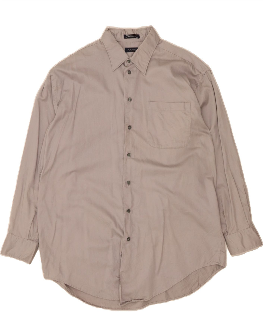 NAUTICA Mens Shirt Size 16 1/2 Large Grey Cotton Vintage Nautica and Second-Hand Nautica from Messina Hembry 