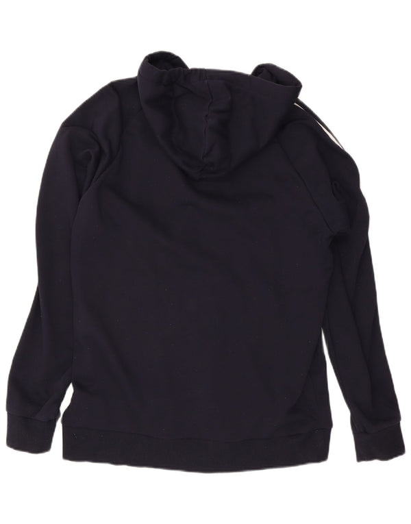 ADIDAS muški pulover s kapuljačom na patentni zatvarač veliki tamnoplavi pamuk