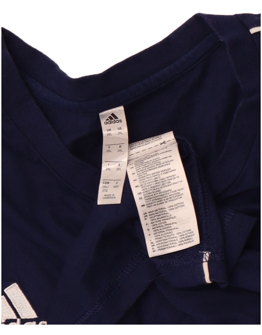 ADIDAS muška majica kratkih rukava 2XL tamnoplavi pamuk