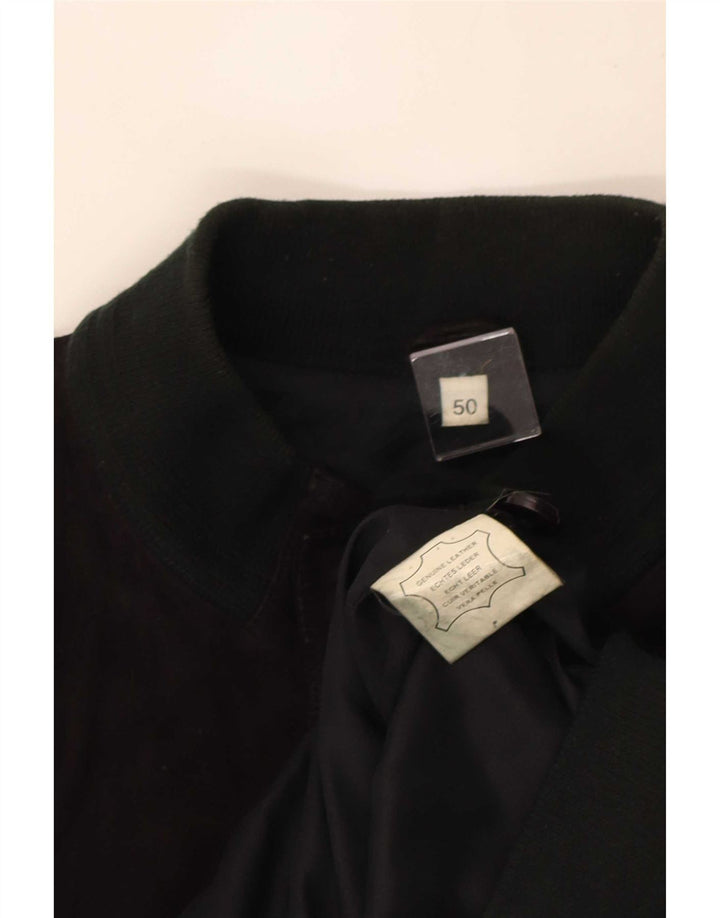 Vintage muška bomber jakna od brušene kože IT 50 velika crna koža