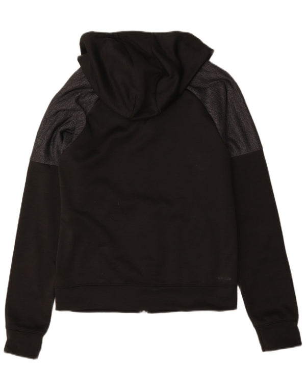 Adidas Womens Climawarm Zip Hoodie Sweater UK 8/10 Small Black Colourblock