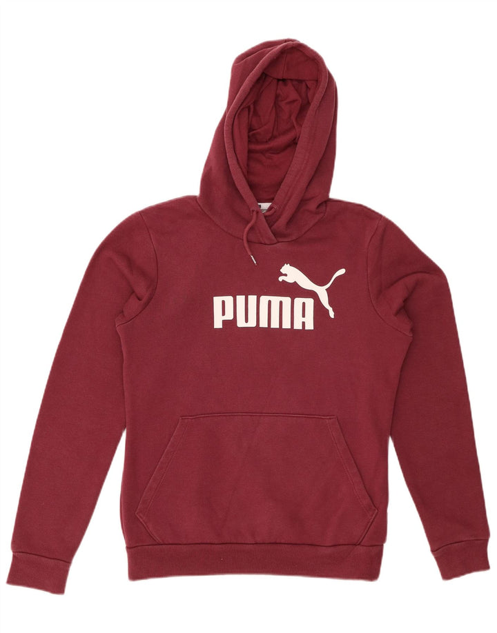 PUMA Ženska majica s kapuljačom s kapuljačom UK 10 Small Burgundy Pamuk