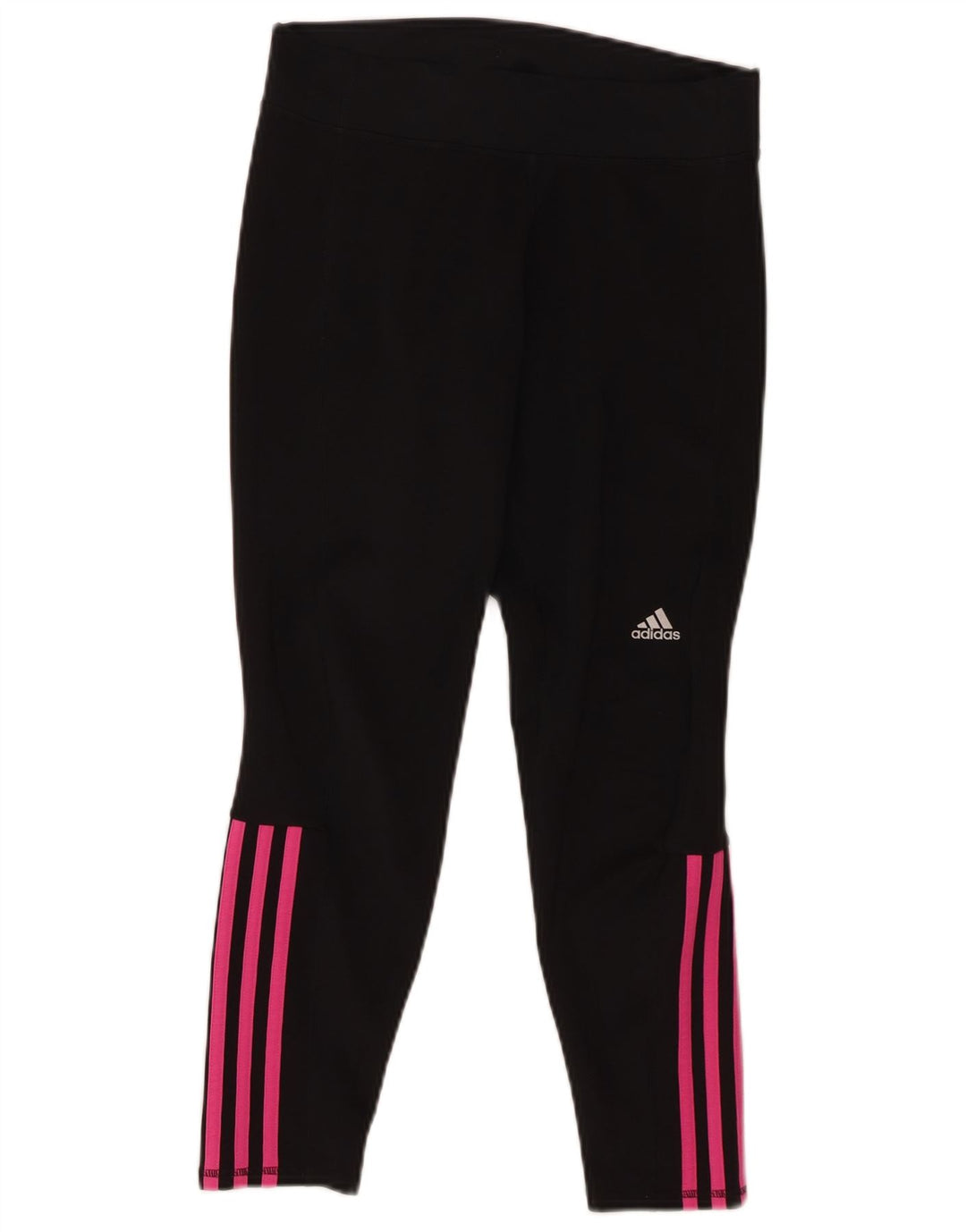 ADIDAS Womens Crop Leggings UK 12/14 Medium  Black Polyester