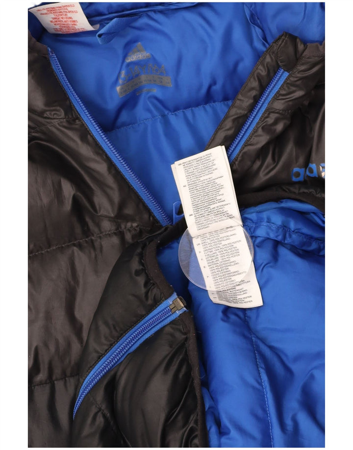 ADIDAS jakna s kapuljačom i podstavljenom podstavom za dječake 13-14 godina, crna poliesterska boja