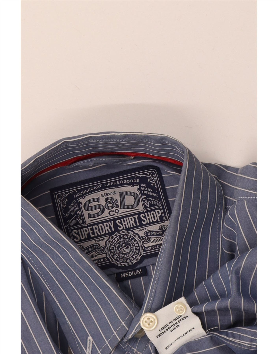 Superdry muška košulja srednje plave pamučne pruge